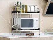 ZRL77y Stainless Steel Microwave Oven Rack Multi-Function Storage Rack Spice Rack 2 Layer Multi-Function Seasoning Rack (Size : 53x35x60cm)