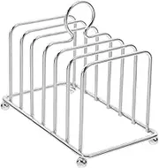 GREENADSCAPE Modern Bread Rack with Slice Holder Stainless Steel Toast Rack Stand Baking Storage Countertop Organizer Bread Loaf Grid Kitchen Accessory