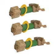 3x Rosewood Dumbell Wr Bamboo Chew/Gnaw Chinchillas Small Pet Activity Toy NTRL