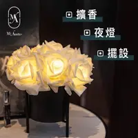 在飛比找momo購物網優惠-【愛莯】10朵玫瑰花LED夜燈經典黑陶瓷花盆系列(香氛夜燈)