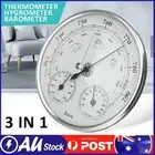 3-In-1 130mm Thermometer Hygrometer Barometer Weather Station Wall Mount AU