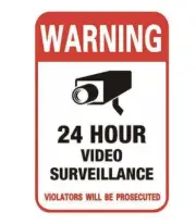 LOT of 3x Surveillance Security Camera Sticker Warning Sticker Sign 24 Hr US SEL