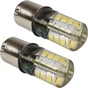 HQRP 2-pack BA15s 18 LEDs Cool White Bulb for #1141, #1156 Casita RV Interior/Porch replacement 6000-7000K 10-30V DC 3W 250 Lumen + HQRP UV Meter