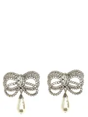 [Alessandra Rich] Alessandra Rich-Bow Earrings Gioielli Silver-Donna OS Silver