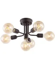 JONATHAN Y Marcel 20in 6-Light Globe Bistro LED Semi Flush Mount