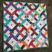 Finished Patchwork Quilt Top - "Criss-Cross 2" 34" x 34" Handmade
