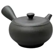 Teapot Kyusu Tokoname - AKIRA - Black - 520 ml/cc - Stainless Mesh Almond Shaped