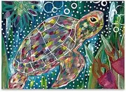Door Stickers Canvas Print Painting, Colorful Turtle Pattern, Living Room and Dining Room Entrance Bedroom Tabletop Decor(30x40cm)
