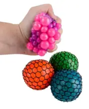 3'' Neon Mesh Squeeze Ball 1 ct Squeeze Throw / Fun / Stress Reliever / Squishy