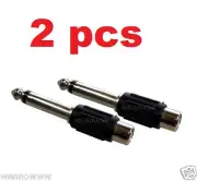 2 Pcs Audio 6.35mm (1/4 inch) Male Plug to RCA Female Jack Aux Mono TS Adapter