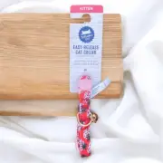 NWT New Whisker City Pet Adjustable Cat/Kitten Collar Red/Pink Strawberries OS