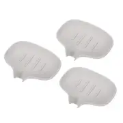 3 Pcs Bar Soap Holder Self-Draining Soap Dish Silicone Drainage Tray Light gray