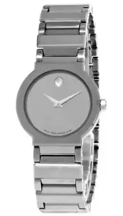 MOVADO MUSEUM QUARTZ S-STEEL VALOR MIRROR DIAL WOMEN'S WATCH 0604774