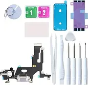 for iPhone 11 Charging Port Replacement, Dock Connector & Microphone Assembly with Repair Tools for iPhone 11 6.1 Inch All Carriers (Purple)