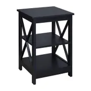 Sarantino Orson 2-Tier Bedside Table - Black