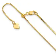 22 Inch Sterling Silver Gold-Plated Adjustable 1.1mm Box Chain