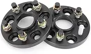 Szwaldaper Spacers 2Pieces 25mm 7075 Aluminum, Forged Wheel Spacer Adapter PCD 5x108 CB=63.4mm, Suit 5 Lug, for Universal Car M12x1.5 Shims Plate Car Wheel Spacer Adapter(Black 20mm)