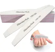 Nail Files and Buffers Professional Nail File 100/180 Grit Sanding File Set Double Side Washable Block Filen Nails Disposable Nail Files Bulk of Nail Art Tools(10pcs/lot)
