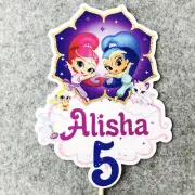 Shimmer And Shine PERSONALISED Cake Topper. Loot Bag Party Supplies Cake Custom