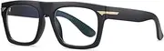 [WNCKSQ] Retro Square Clear Eyewear TR90 Women Glasses Frame Fashion Men Optical Eyeglasses Frame Computer Goggles,Matte black