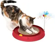Catit 43000 Play 3 in 1 Circuit Ball Toy with Scratch Pad Red 1 Count (Pack of 1)
