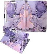 SU 10 inch Tablet Case - Universal Stand Case Folio Cover Magic Leather 360° Rotating Case Fits for ALL 10in Inch & 10.1in Inch Tablets + Stylus Pen (Marble Design 1)