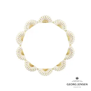 【Georg Jensen 喬治傑生】DAISY 項鍊(18K黃金電鍍純銀 白瓷琺瑯 項鍊)