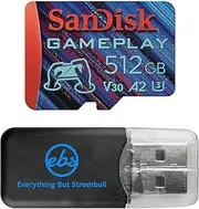 SanDisk 512GB MicroSD Gameplay Card Compatible with Nintendo Switch, Switch OLED, Steam Deck and Mobile Gaming Device (SDSQXAV-512G-GN6XN) Bundle with (1) Everything But Stromboli MicroSDXC Reader