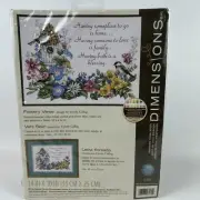 Dimensions #3160 Flowery Verse & Birdhouse Stamped Cross Stitch Kit Cyndy Callog