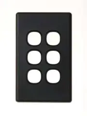 Beacon Lighting Lucci Power Gravity 6 Gang Plate Only in Matte Black