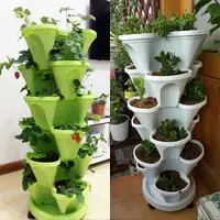 在飛比找樂天市場購物網優惠-花盆 陽臺立體組合種菜盆 創意多層種植塑料花盆 花園種植箱花