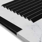10-Pack 12 Inch Peel and Stick Aluminum Tile Trim, Decorative Kitchen Backsplash Trim Edge, Self Adhesive Tile Liner, Tile Edge Trim, Aluminum Corner Trim (Matte Black (10 Pack x 12 inch))