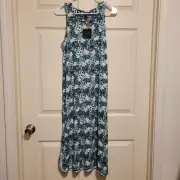 Cynthia Rowley Maxi Sundress Beachy Floral Tropical Medium Sleeveless