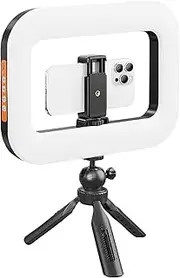 Selfie Stick Tripod with Light | Rechargeable Selfie Portable Ring Light - Foldable Lightweight Handheld Phone Holder for Live Recording Video Makeup Photography Travel Vlogging