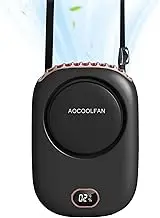 AOCOOLFAN Portable Neck Fan, Mini Small Personal Handheld Fan USB Rechargeable 3 Speed for Girls Boys Woman Eyelash Travel Home Office Outdoor (Black)
