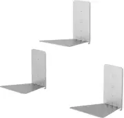 330639-560 Conceal Floating Bookshelf, Set of 3, Small, Silver