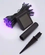 40 Ft. Solar Powered 100-Light Purple Porch Patio Garden String Lights