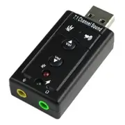 7.1 Channel Sound Card Usb 2.0 Audio Stereo Music Output Adapter Black Sound Cards (External)
