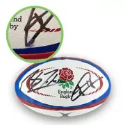 Jonny Wilkinson & Martin Johnson Signed England Rugby Ball. Damaged A