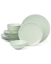 Oneida Roseto 12-Piece Dinnerware Set, Soft Sage