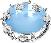 UPKOCH Self Tuning Double Row Ring Hand Rattle Drum Percussion Instrument for Music Education and Cognitive Development Musical