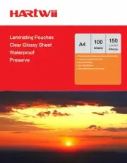 Hartwii 100 Sheets A4 Glossy Transparent Laminate Pouches Film 150 Micron