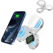 3 in 1 Detachable Magnetic Wireless Charger, 15W Fast Wireless Charging Stati...
