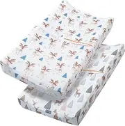 Changing Table Pad Cover Elastic Changing Pad Cover Premium Baby Changing Pad Cover 2 Pack for Boys Girls Soft and Comfortable (Deer Park)