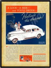 1938 Pontiac Motor Cars New Metal Sign: Pontiac Six Model - Silver Streak!