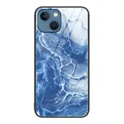 For iPhone 15 Marble Pattern Phone Case Tempered Glass+PC+TPU Anti-scratch Cover - DL03
