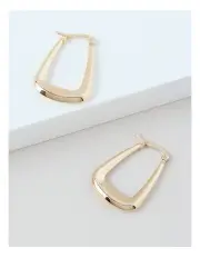 [Basque] Angular Hoop Earrings in Gold