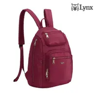 在飛比找momo購物網優惠-【Lynx】多口袋/多夾層/輕量防盜設計後背包-酒紅色(輕量