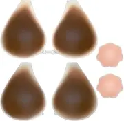 [MNAFAYY] 2Pairs Sticky Bra Adhesive Strapless Bra for Women Push up Backless Invisible Silicone Bra Lift Up with 1Pair Nipple Covers