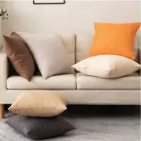 在飛比找PChome24h購物優惠-簡約素色棉麻抱枕套(不含枕芯)45×45cm 沙發抱枕 靠枕